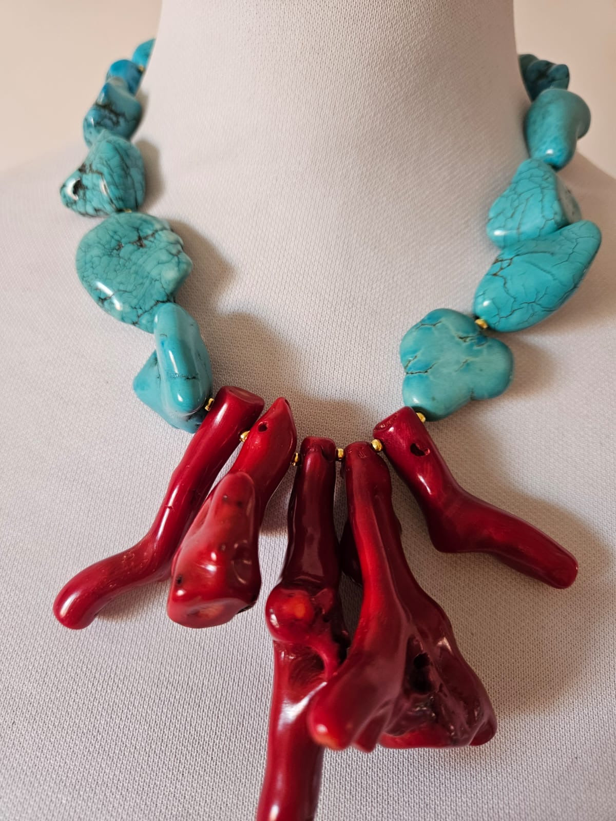 COLLAR CORAL TURQUESAS