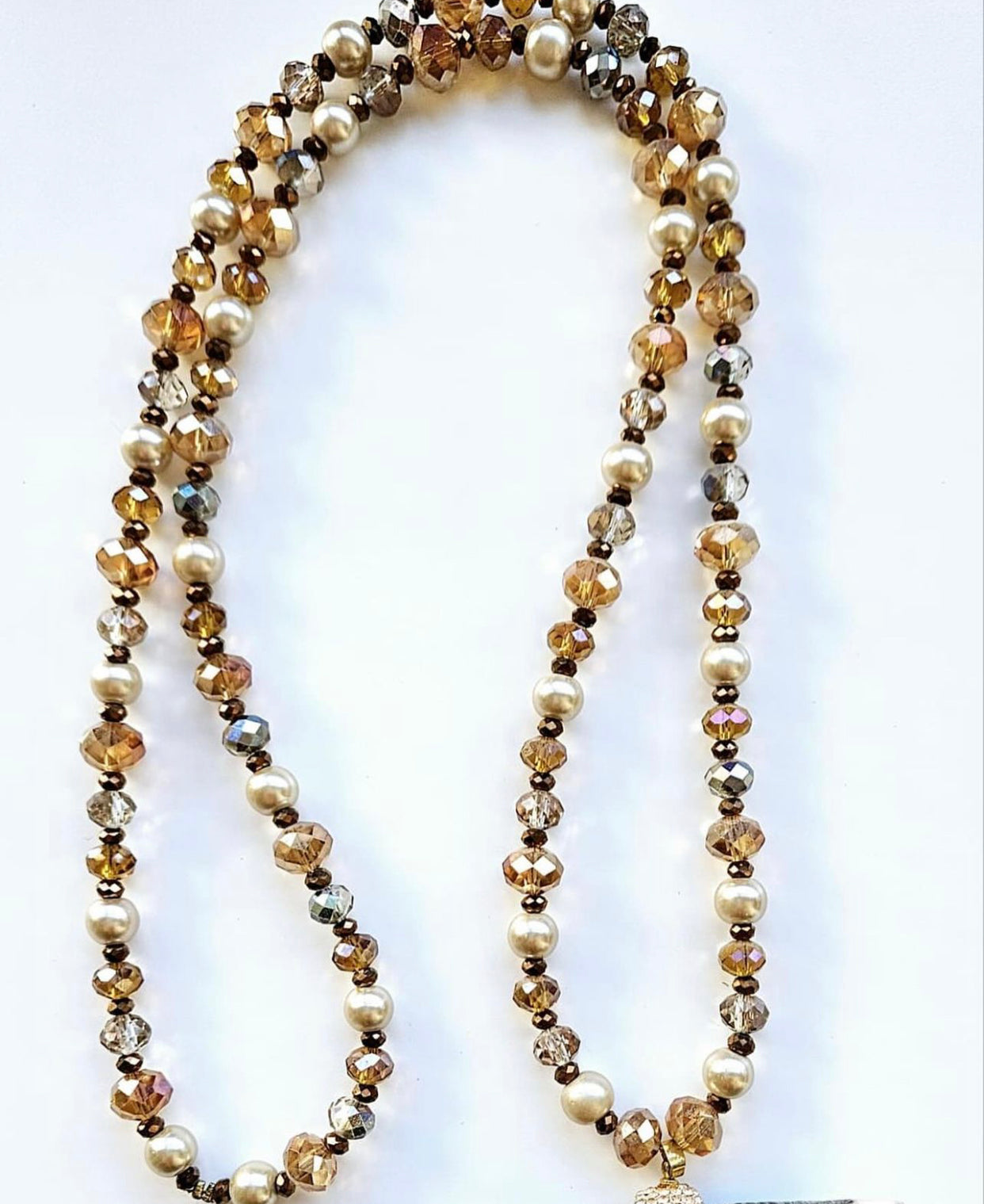 COLLAR LARGO PIEDRA NATURAL CON COLGANTE