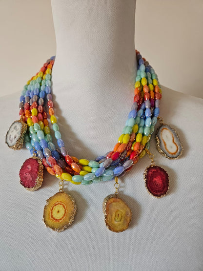COLLAR CRISTALES MULTICOLOR