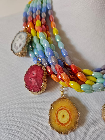 COLLAR CRISTALES MULTICOLOR