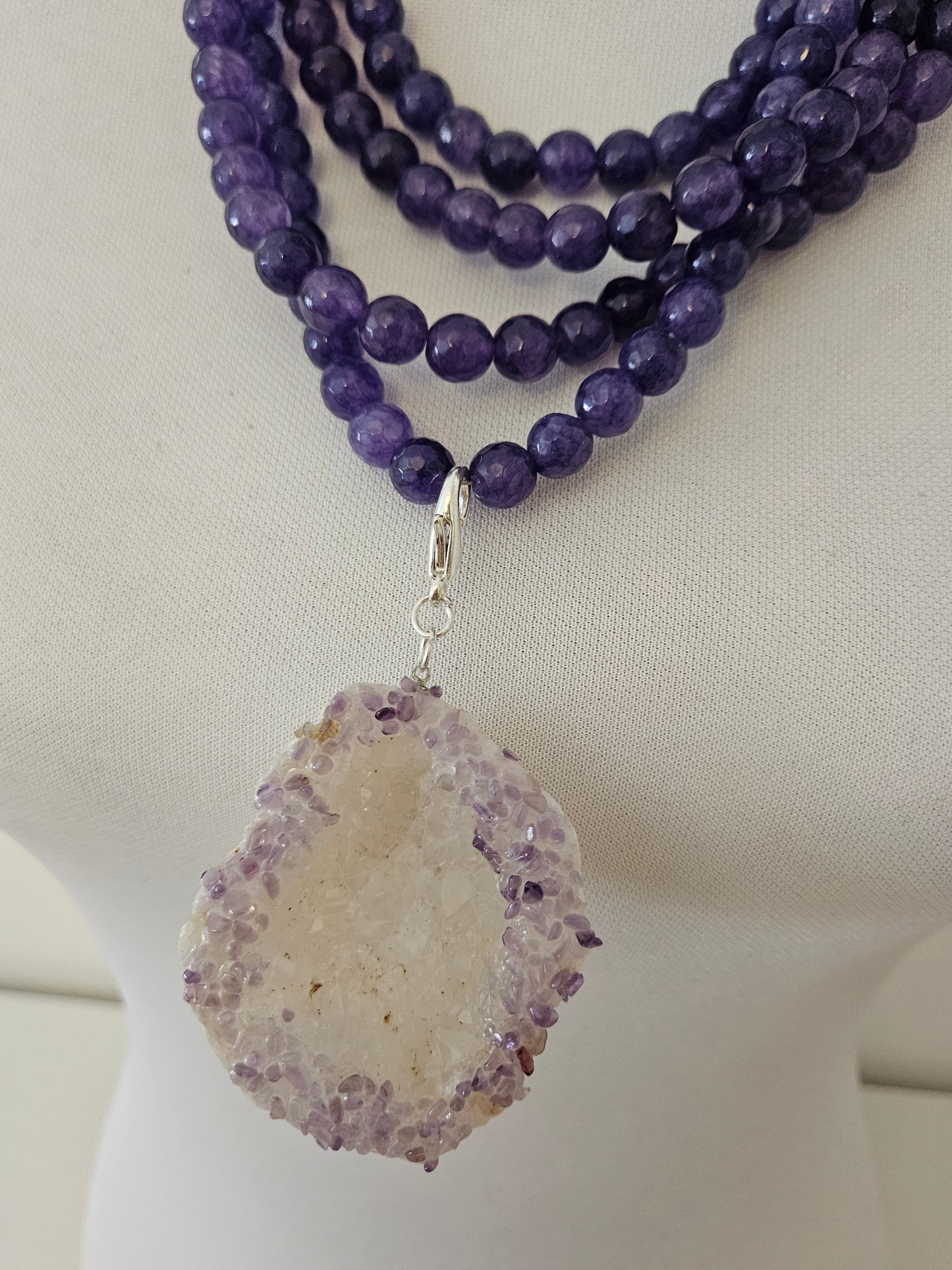 COLLAR PIEDRA NATURAL FACETADA CON CUARZO TINTADO